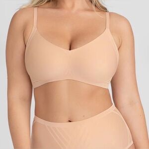 Honeylove CrossOver V-Neck Seamless Nude Wireless Bra Sexy Lift Support Neutral